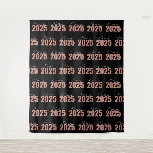 Rose Gold Glitzer Class of 2025 Foto Backdrop Wandteppich (Vorderseite)
