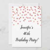 Rose Gold Glitzer Confetti 40 und fabelhaft Einladung (Vorderseite)
