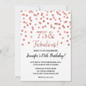 Rose Gold Glitzer Confetti 75 und fabelhaft Einladung (Rückseite)