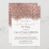 Rose Gold Glitzer Confetti Baby Dusche per Mail Einladung (Vorne/Hinten)