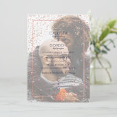 Rose Gold Glitzer Confetti Border Wedding Einladung (Stehend Vorderseite)