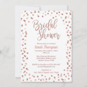 Rose Gold Glitzer Confetti Brautparty Einladung (Vorderseite)