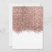 Rose Gold Glitzer Confetti Brautparty per Mail Einladung (Rückseite)