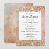 Rose Gold Glitzer Confetti Einladung (Vorne/Hinten)