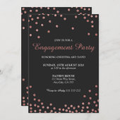 Rose Gold Glitzer Confetti Engagement Party Einladung (Vorne/Hinten)