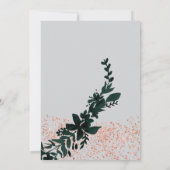 Rose Gold Glitzer Confetti Florgrau Hochzeit Einladung (Rückseite)