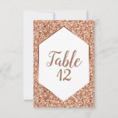 Rose Gold Glitzer Confetti Glam Empfang Sitzplatz Einladung (Vorderseite)
