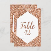 Rose Gold Glitzer Confetti Glam Empfang Sitzplatz Einladung (Vorne/Hinten)