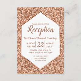 Rose Gold Glitzer Confetti Glam Hochzeitsempfang Einladung