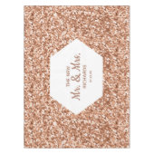 Rose Gold Glitzer Confetti Glam Wedding Monogram Tischdecke (Vorderseite)