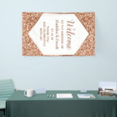 Rose Gold Glitzer Confetti Glam Wedding Willkommen Banner (Messeveranstaltung)