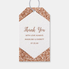 Rose Gold Glitzer Confetti Glamour Vielen Dank Geschenkanhänger