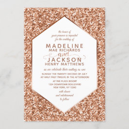 Rose Gold Glitzer Confetti Hochzeit Einladungen