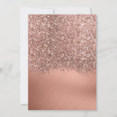 Rose Gold Glitzer Confetti Metallic Brautparty Einladung (Rückseite)
