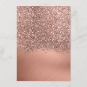Rose Gold Glitzer Confetti Metallic Hochzeitsdetai Begleitkarte (Rückseite)