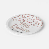 Rose Gold Glitzer Confetti Mis 15 Quinceanera Pappteller (Schrägansicht)