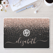 Rose Gold Glitzer Confetti Personalisiert Black