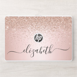 Rose Gold Glitzer Confetti Personalisiert HP Laptop-Aufkleber