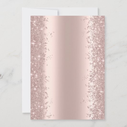 Rose Gold Glitzer Confetti Pink Bow Baby Dusche Einladung (Rückseite)