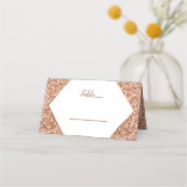 Rose Gold Glitzer Confetti Sitzplatz Tischnummer Platzkarte (Vorderseite)