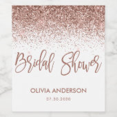 Rose Gold Glitzer Confetti Sparkle Brautparty Weinetikett (Einzelnes Label)