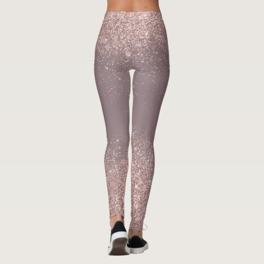 Rose Gold Glitzer Confetti Staub Leggings (Rückseite)