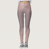 Rose Gold Glitzer Confetti Staub Leggings (Vorderseite)