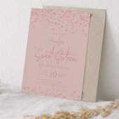 Rose Gold Glitzer Confetti Sweet 16 Rosa Rosa Einladung