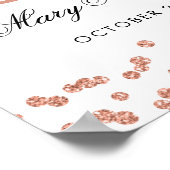 Rose Gold Glitzer Confetti Weißer 30. Geburtstag Poster (Ecke)