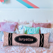 Rose Gold Glitzer Crayon Individuelle Name Kissen