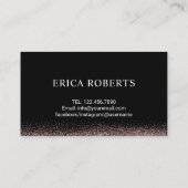 Rose Gold Glitzer Crown Eyelash Diva Lashes Salon Visitenkarte (Rückseite)