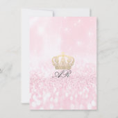 Rose Gold Glitzer Crown Royal Glitzer 16. Bridal Einladung (Rückseite)