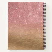 Rose Gold Glitzer Crumbled Foil Ombre Gradient Notizblock (Rückseite)