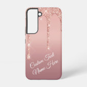 Rose Gold Glitzer Custom Text Samsung Galaxy Fall Hülle (Rückseite)