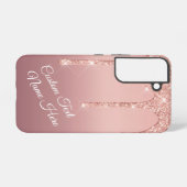 Rose Gold Glitzer Custom Text Samsung Galaxy Fall Hülle (Rückseite (Horizontal))