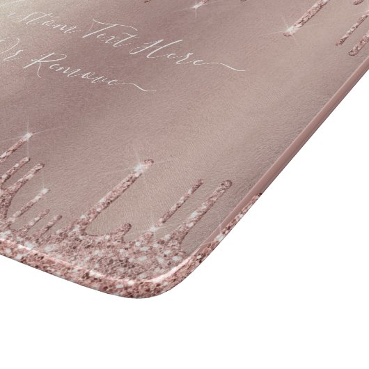 Rose Gold Glitzer Cutting Board mit benutzerdefini Schneidebrett (Ecke)