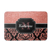 Rose Gold Glitzer Damask Badematte (Vorderseite)