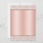 Rose Gold Glitzer Damask Brautparty Einladung (Rückseite)