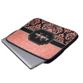 Rose Gold Glitzer Damask Laptopschutzhülle (Vorne Knopf)