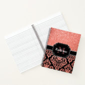 Rose Gold Glitzer Damask Notizblock (Innenseite)