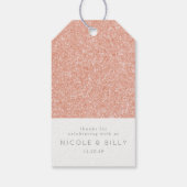 Rose Gold Glitzer Dank Geschenkmarke Dusche Gefall Geschenkanhänger (Rückseite)