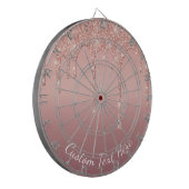 Rose Gold Glitzer Dart Board mit benutzerdefiniert Dartscheibe (Vorderseite Links)