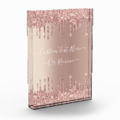 Rose Gold Glitzer Desktop-Zubehör und benutzerdefi Fotoblock (Links)