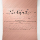 Rose Gold Glitzer - Detaillierte UAWG Dreifach Gefaltete Einladung (Innenseite Mitte)