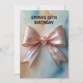 Rose Gold Glitzer Diamantbogen Geburtstag Einladung (Vorderseite)