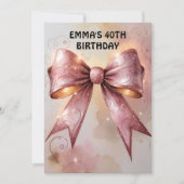 Rose Gold Glitzer Diamantbogen Geburtstag Einladung (Vorderseite)