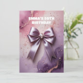 Rose Gold Glitzer Diamantbogen Geburtstag Einladung (Stehend Vorderseite)