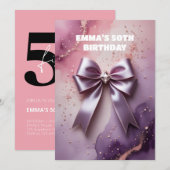 Rose Gold Glitzer Diamantbogen Geburtstag Einladung (Vorne/Hinten)