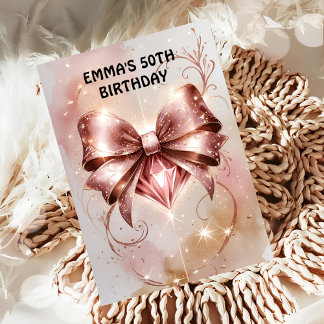 Rose Gold Glitzer Diamantbogen Geburtstag Einladung