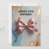 Rose Gold Glitzer Diamantbogen Geburtstag Einladung (Vorderseite)